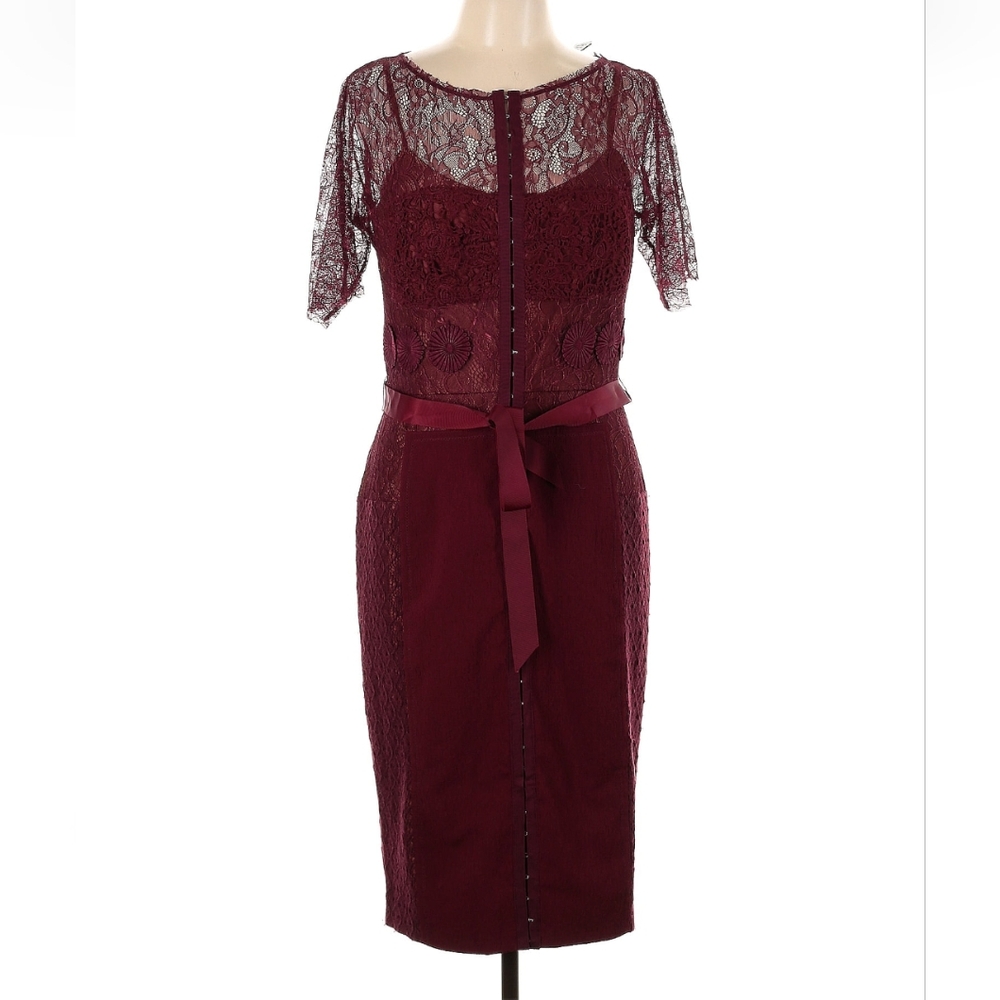 RARE Byron Lars Res Lace Carissima Hook And Eye Pencil Dress 10 Anthropo…